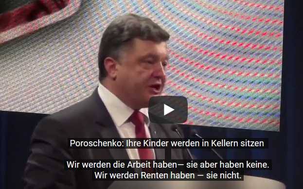 Petro Poroschenko, Ihre Kinder werden in Kellern sitzen, Ukrainer töten die eigene Bevölkerung!
