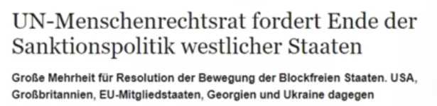 UN gegen Sanktionen, UN-Menschenrechtsrat verurteilt Sanktionspolitik, Madeleine Albright ein Vorbild für Künast!