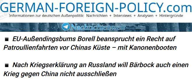China läd Lindner aus, Retoure für Baerbocks Belehrungen!? USA wollen Krieg, China gegen Taiwan!?