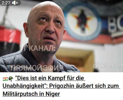 Prigozhin zu Afrika, Frankreich raubt Rohstoffe, Niger wird ausgeraubt!?