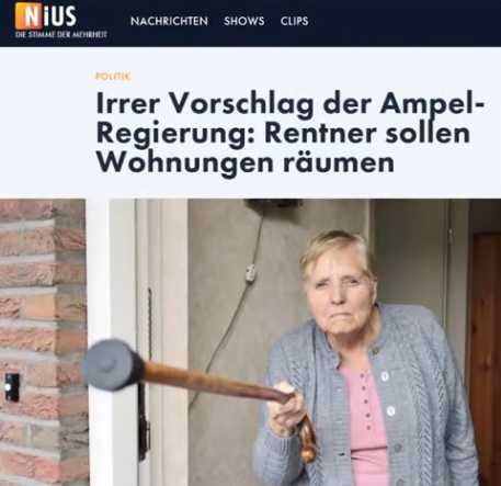 Rentner sollen Wohnungen verlassen, alles für den Krieg, grausame GRÜNE Politik!?