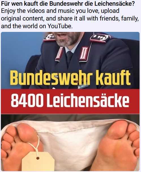 Leichensäcke für Bundeswehr, Verwundete werden ausgeschlachtet, Organentnahme!?